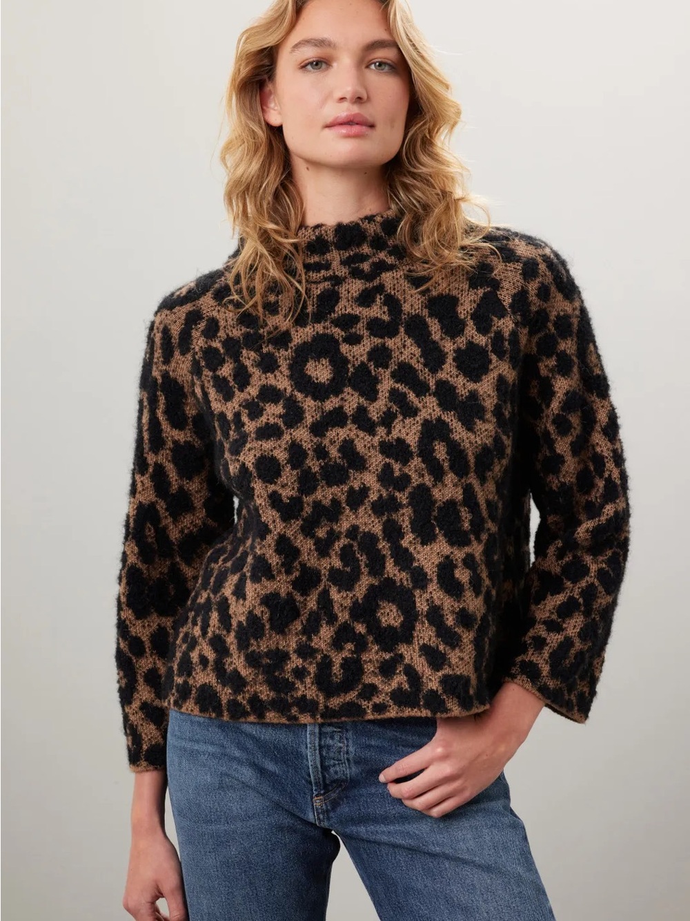 Kate Spade Leopard Mock Neck Sweater - Picture 3 of 11